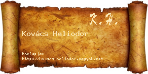 Kovács Heliodor névjegykártya