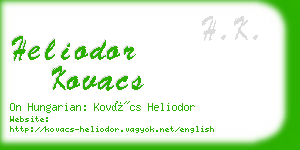 heliodor kovacs business card